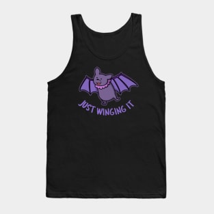 Just Winging It Cute Bat Pun Tank Top